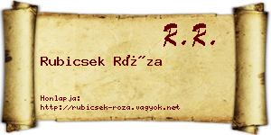 Rubicsek Róza névjegykártya
