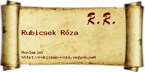 Rubicsek Róza névjegykártya