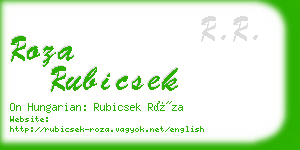 roza rubicsek business card